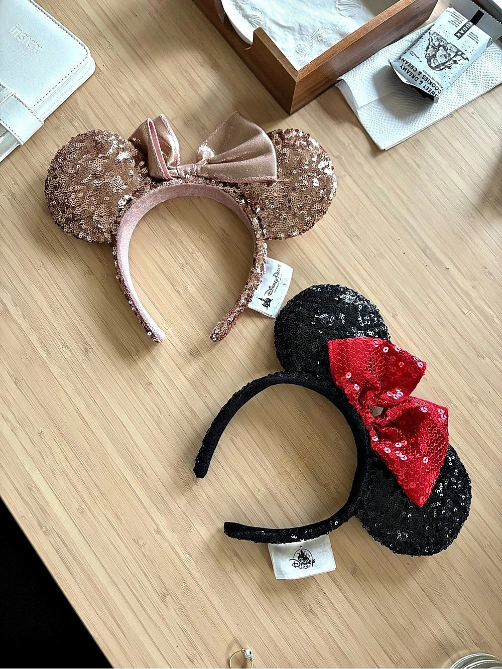 Disney Minnie Mouse Sequin Ear Headband Headbands Black & Pink